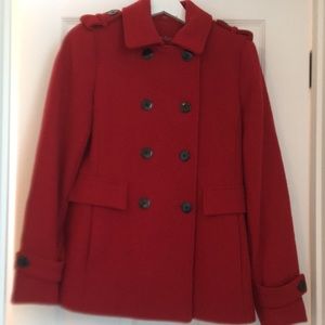 Calvin Klein Red Wool Coat